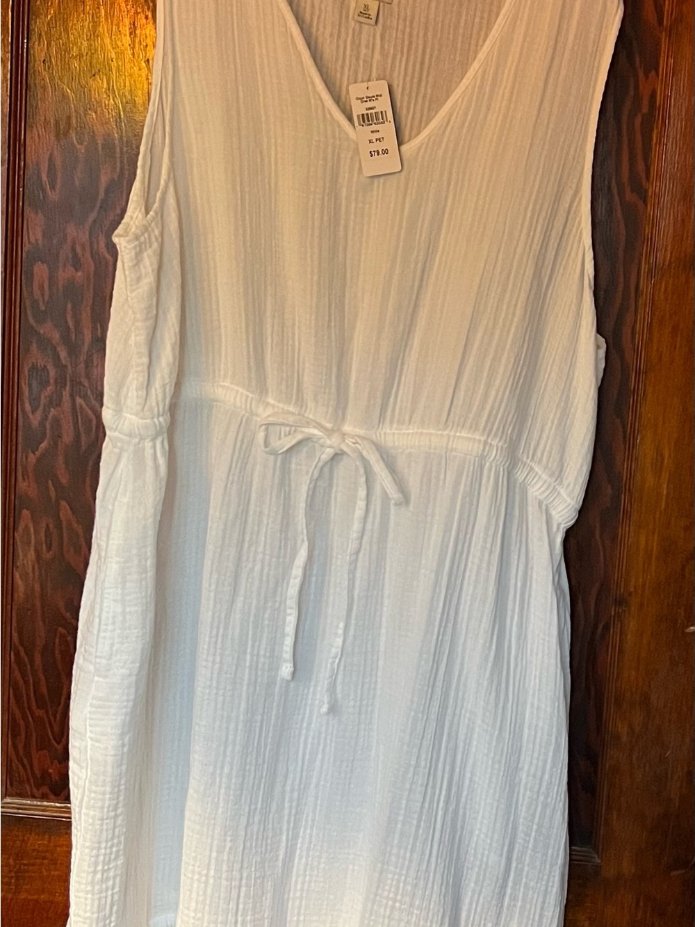 L.L. Bean White Cotton Maxi Dress